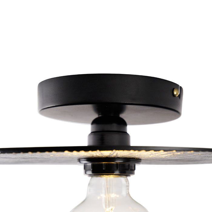 QAZQA Oosterse plafondlamp zwart rond - Konge