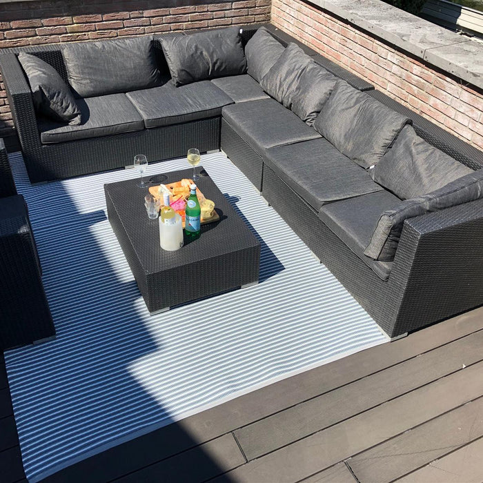 MaximaVida groot plastic kleed Capri 270 x 180 cm grijs wit