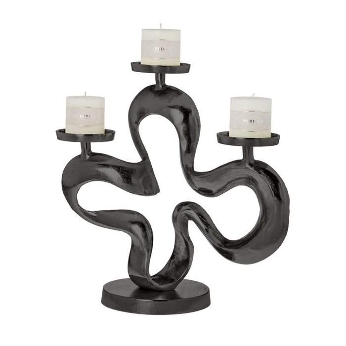 Riverdale - Kandelaar Lily - H49cm - zwart - Zwart