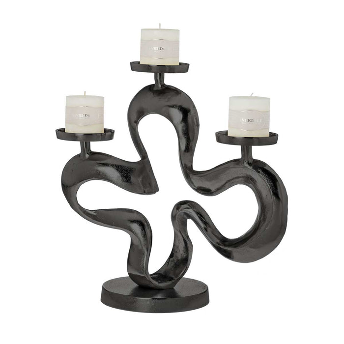 Riverdale - Kandelaar Lily - H49cm - zwart - Zwart