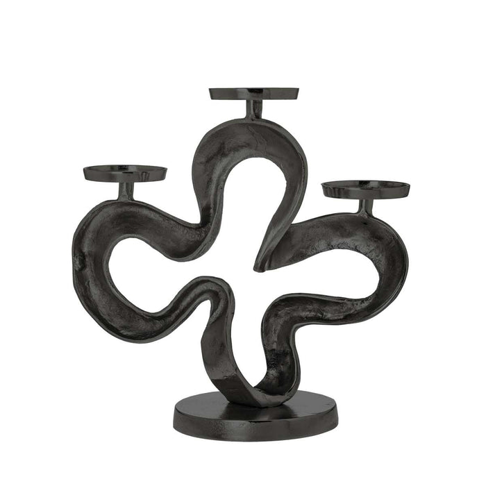 Riverdale - Kandelaar Lily - H49cm - zwart - Zwart