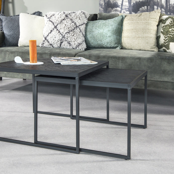 Duverger® Herringbone - Salontafels large - set van 2 - zwart - visgra