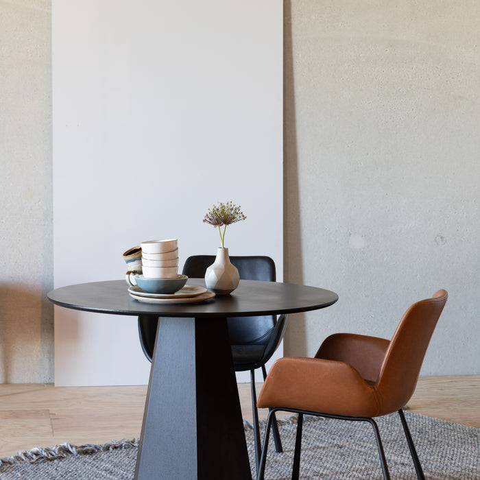 Zuiver Pilar Eettafel - Ø 100 cm - Zwart