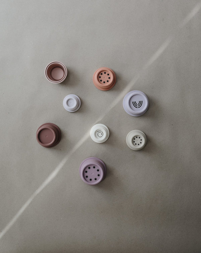 Mushie stapeltoren pastel (30 centimeter)