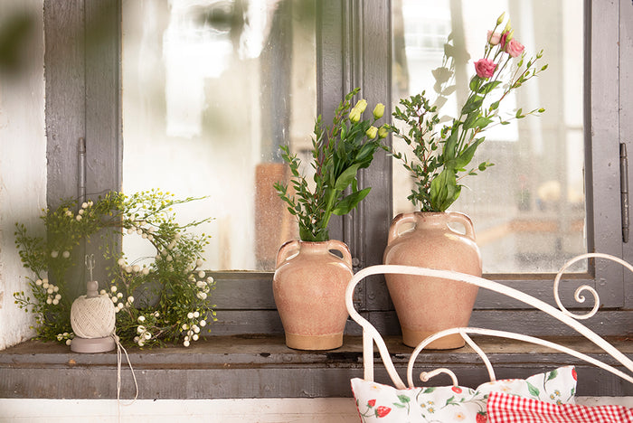 Clayre & Eef Decoratie Krans Ø 40 cm Groen, Wit Hout, Kunststof Rond