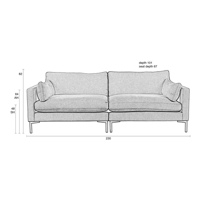 Zuiver Summer 3-zitsbank - Latte
