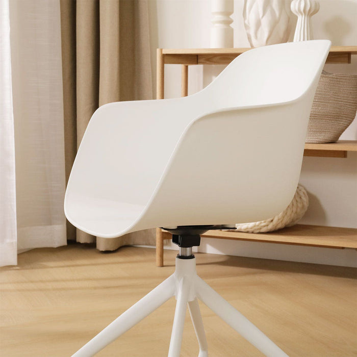 Nolon Nola-Puk Eetkamerstoel Wit - Draaibaar - Armleuning - Wit