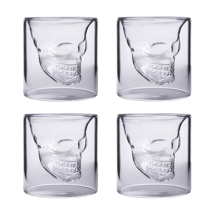 Aretica Shot glaasje Skull set van 4 glas -