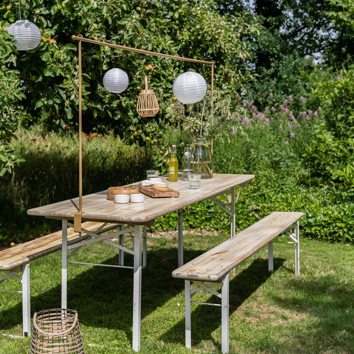 Inklapbare picknickset Berlijn 200 cm whitewash