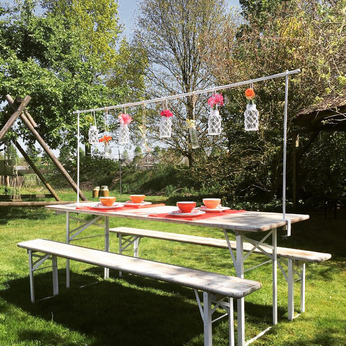 Inklapbare picknickset Berlijn 200 cm whitewash