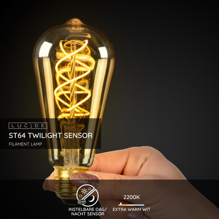 Lucide ST64 TWILIGHT SENSOR Filament lamp - Amber