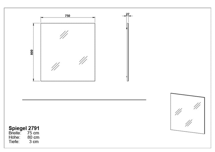 Germania Fremont Spiegel 74 cm