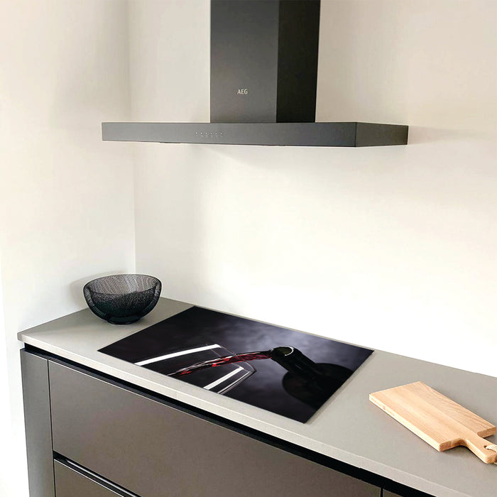 Inductie Beschermer - Exclusief - Rode Wijn Print - 76x51,5cm