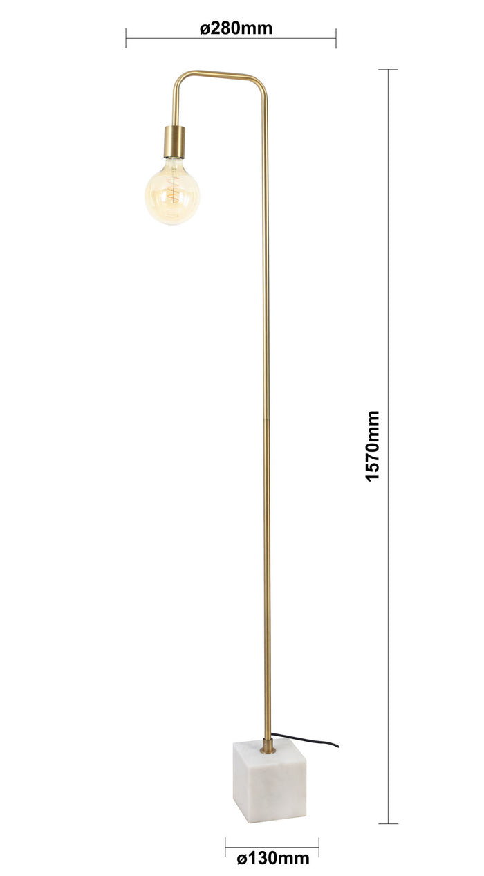 Light & Living Vloerlamp Eben - Antiek Brons|Marmer - inc Lichtbron