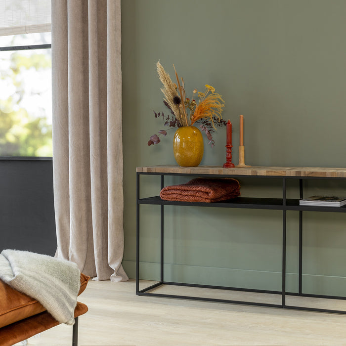 Duverger® Checked - Sidetable - greywash grijs - geblokt parket - zwar