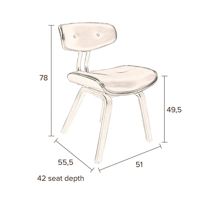 Dutchbone Blackwood Stoel - Zwart Onderstel - Zwart Kunstleer