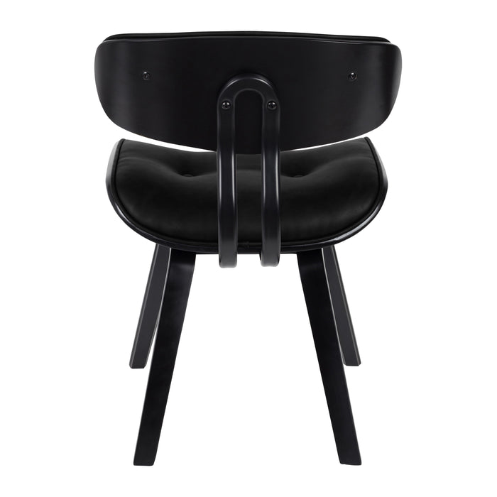 Dutchbone Blackwood Stoel - Zwart Onderstel - Zwart Kunstleer