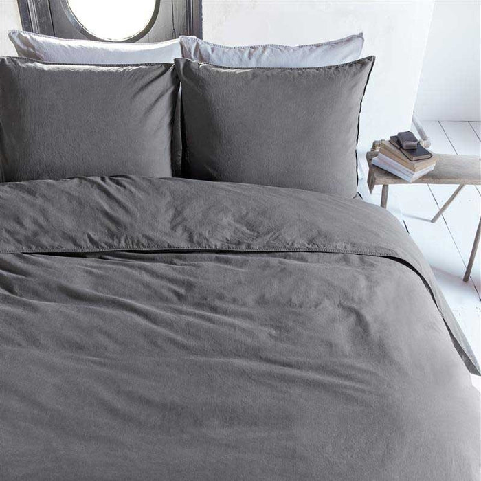 vtwonen Natural Stone Dekbedovertrek 140 x 200/220 cm - Antraciet