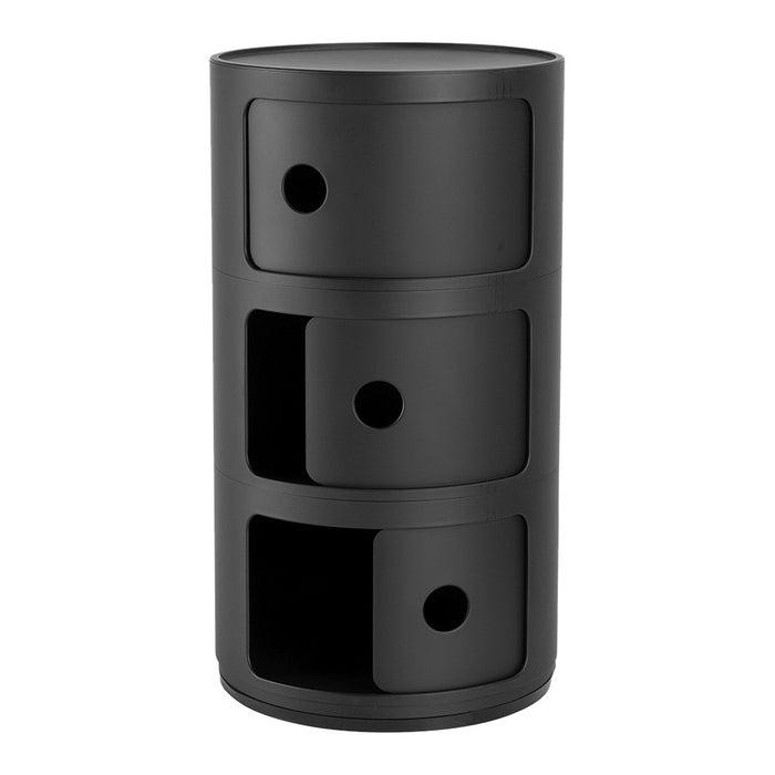 Kartell Componibili Kast Ø 32 cm - 3 Modules - Mat Zwart