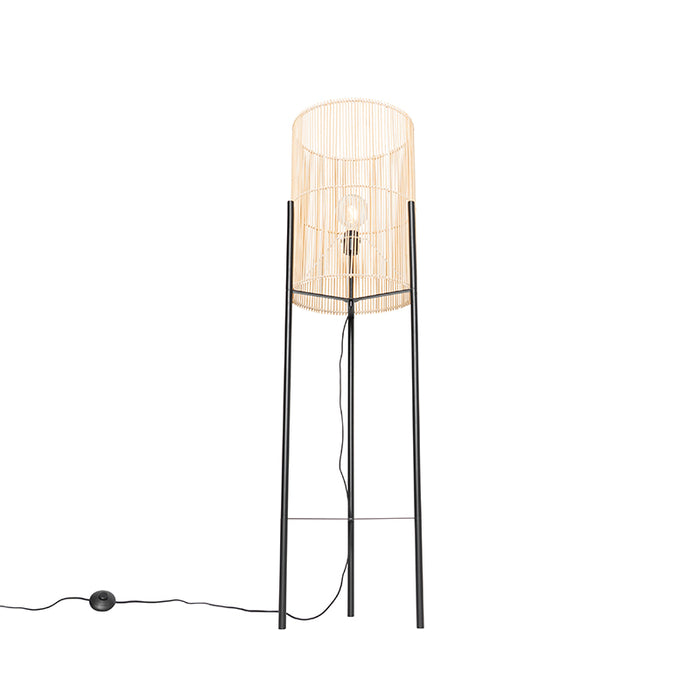 QAZQA Scandinavische vloerlamp bamboe - Natasja