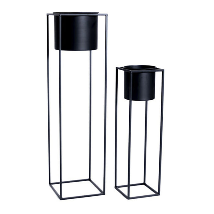 Lifa Living Violet Plantenbak Zwart - set van 2