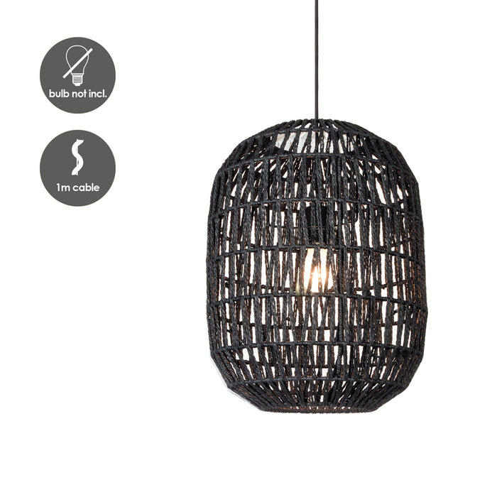 Home sweet home Rope Hanglamp - Zwart