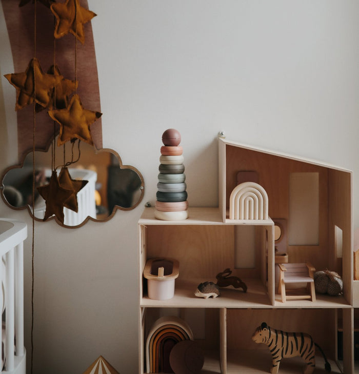 Mushie stapelringen original (10 centimeter x 10 centimeter x 18