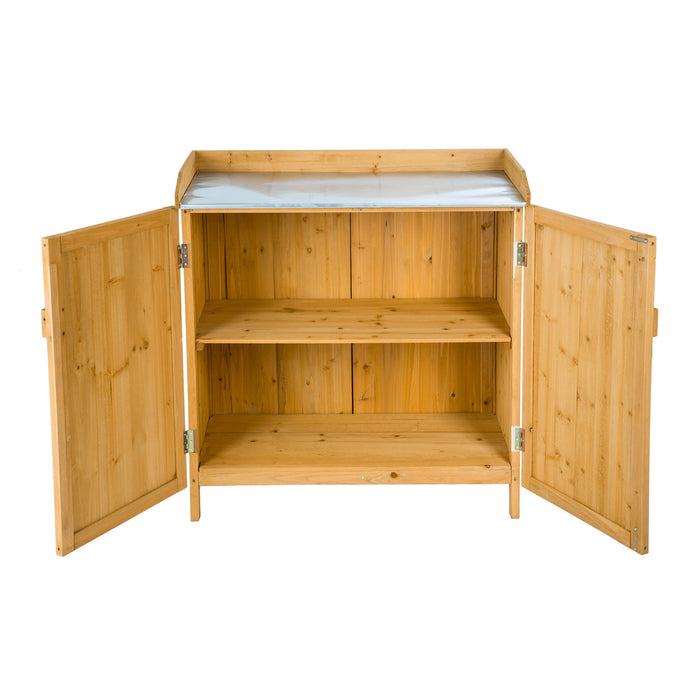 tectake® Planten tafel Vita met onderkast - Bruin