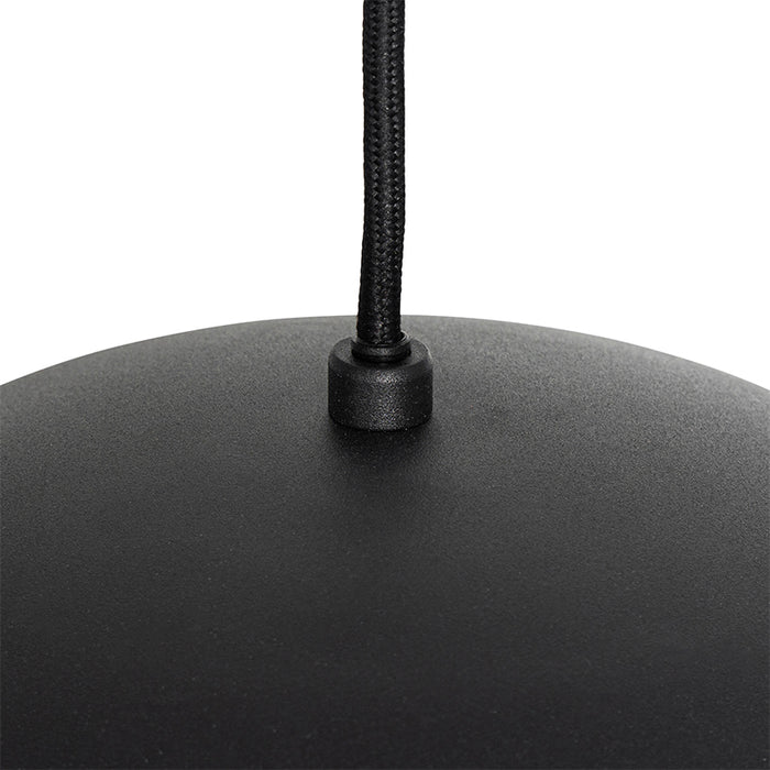 QAZQA Oosterse hanglamp zwart met rotan 30 cm - Magna Rotan