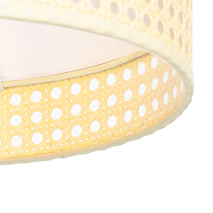 QAZQA Oosterse hanglamp zwart met rotan 30 cm - Magna Rotan