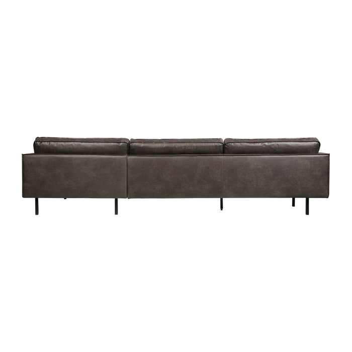 WOOOD Rodeo Chaise Longue Rechts - Eco-leder - Zwart