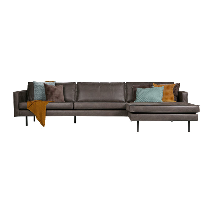 WOOOD Rodeo Chaise Longue Rechts - Eco-leder - Zwart
