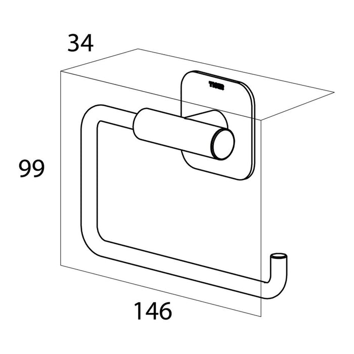 Tiger Colar Toiletrolhouder zonder Klep - Zwart