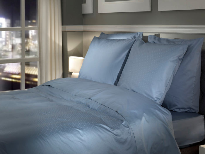 Heckett Lane Dekbedovertrek Katoen Satijn Punto - colonial blue