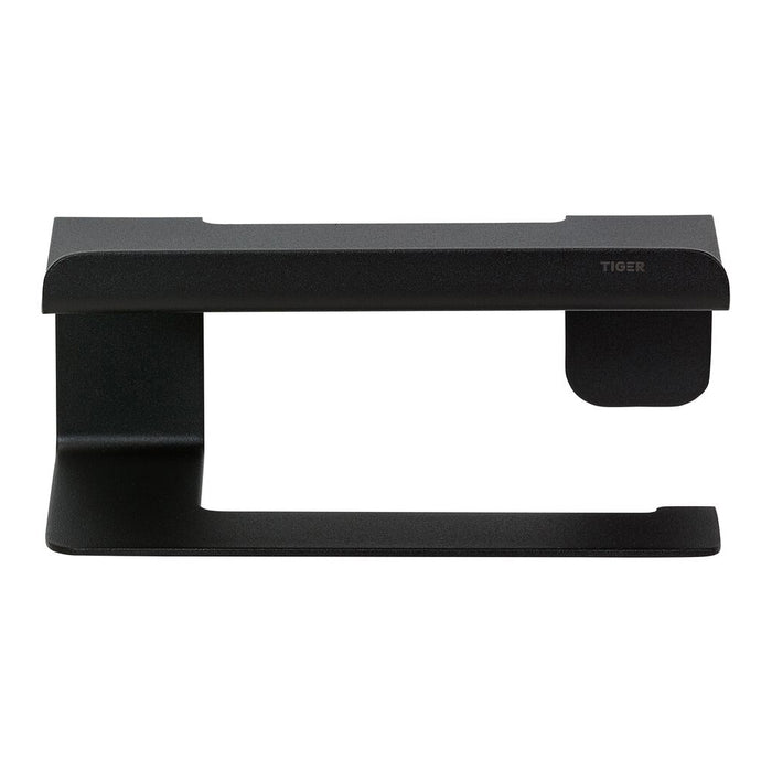 Tiger Colar Toiletrolhouder met Planchet - Zwart