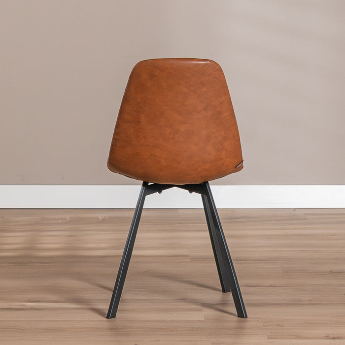 Bronx71 Industriële eetkamerstoel Logan cognac eco-leer