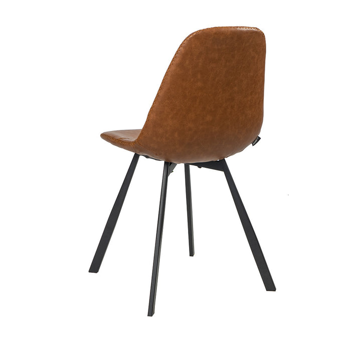 Bronx71 Industriële eetkamerstoel Logan cognac eco-leer