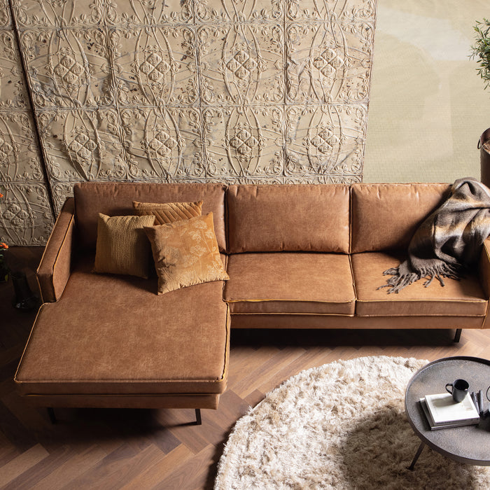 WOOOD Rodeo Chaise Longue Links - Eco-leder - Cognac