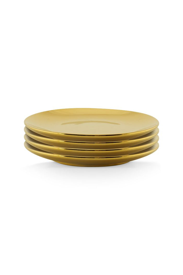 vtwonen Bord - Set van 4 - Goud - 12cm