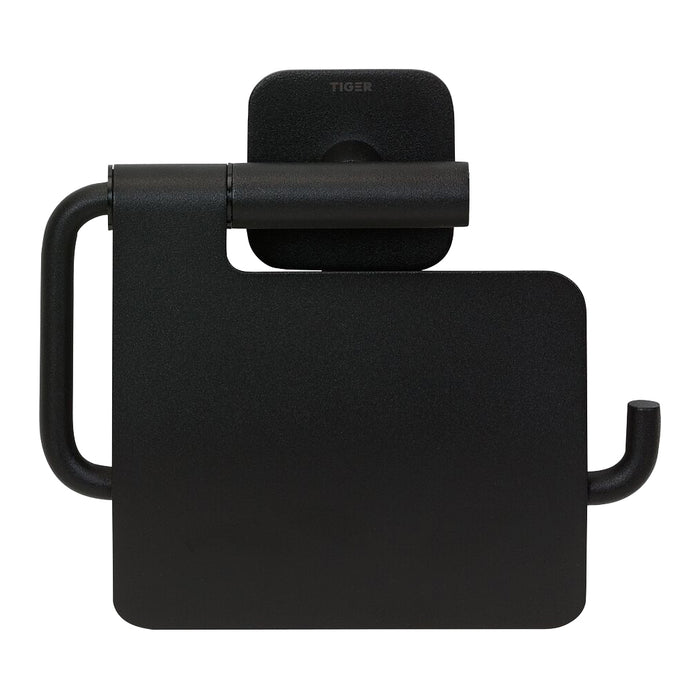 Tiger Colar Toiletrolhouder met Klep - Zwart