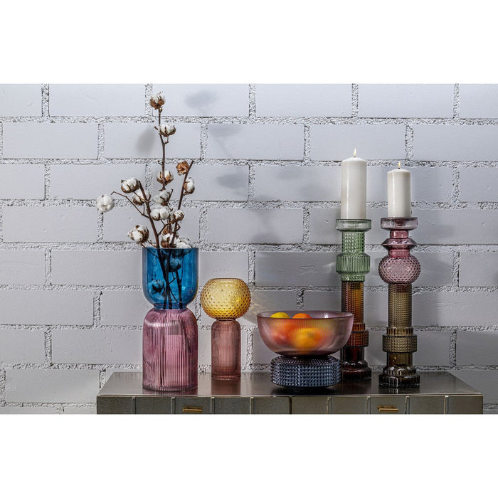 Kandelaar Marvelous Duo paars grijs 49cm Kare Design