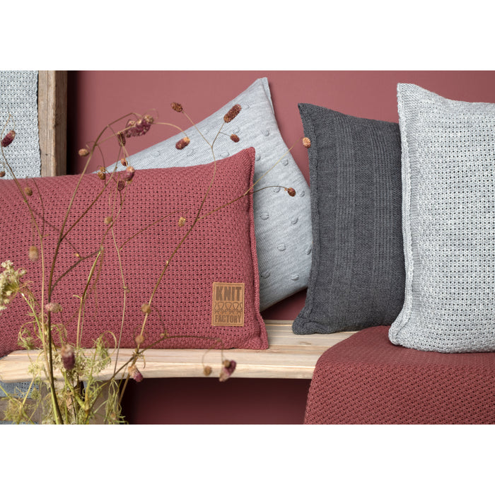 Knit Factory Jesse Sierkussen - Licht Grijs - 60x40 cm