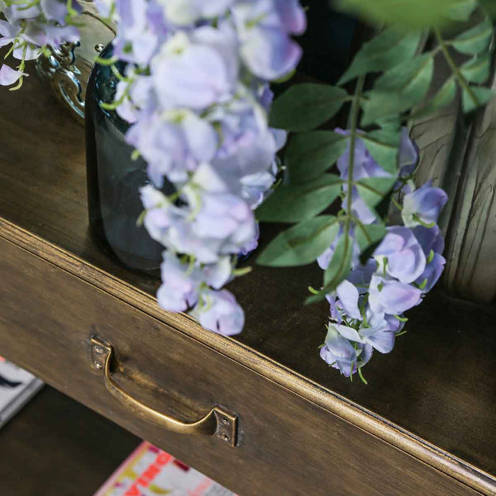 PTMD Simple Sidetable met 2 lades - 122 x 31 x 81 cm - Metaal - Goud