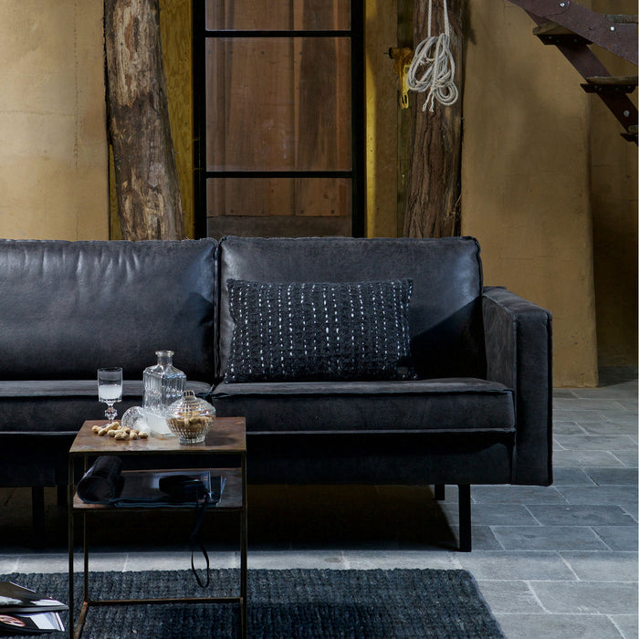 WOOOD Rodeo 2,5-zitsbank - Eco-leder - Zwart