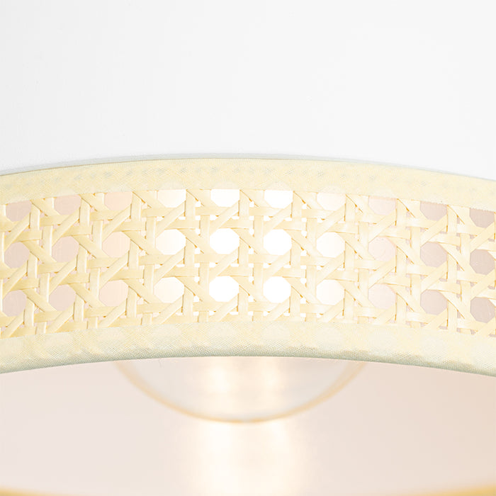 QAZQA Hanglamp magna-rotan - Wit - Oosters - D 300mm