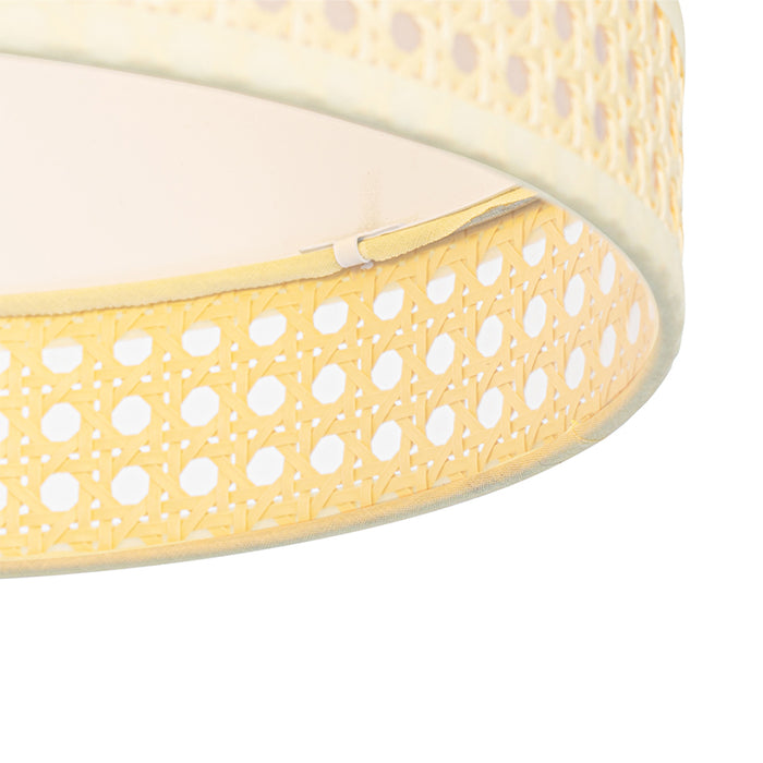 QAZQA Hanglamp magna-rotan - Wit - Oosters - D 300mm