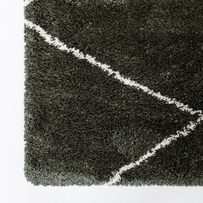 Interieur05 Berber vloerkleed hoogpolig Groen|Cream - scandinavisch...