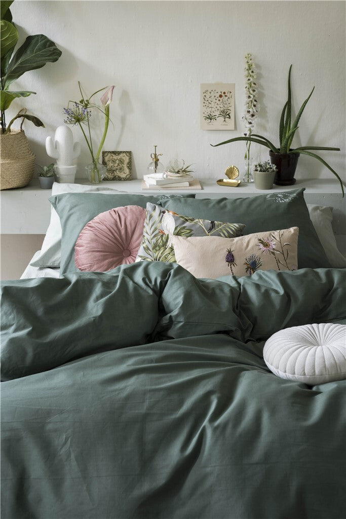 Dindi Home - Dekbedovertrek Plain Beauty - 200x220 - Donker Groen