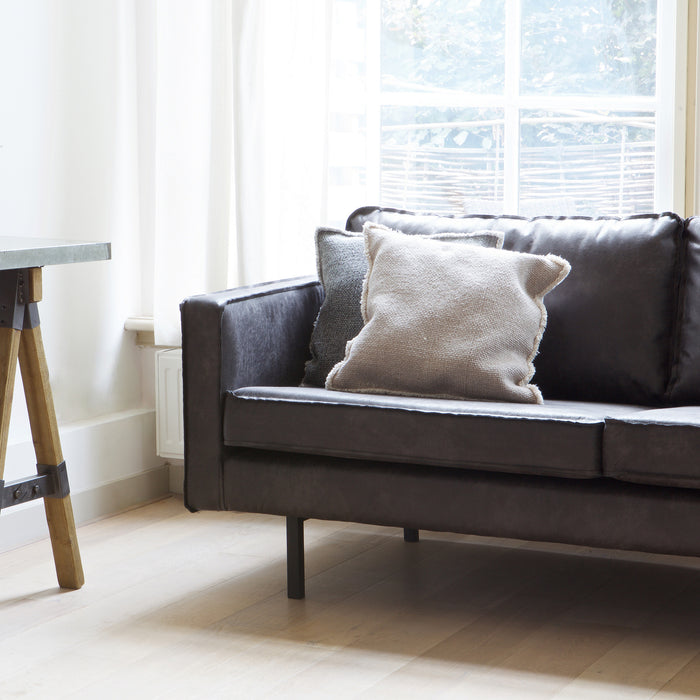 WOOOD Rodeo 3-zitsbank - Eco-leder - Zwart