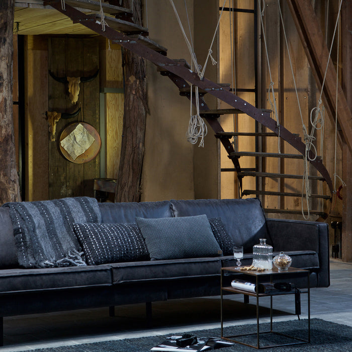 WOOOD Rodeo 3-zitsbank - Eco-leder - Zwart